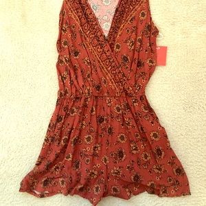 Burnt Orange Floral Romper